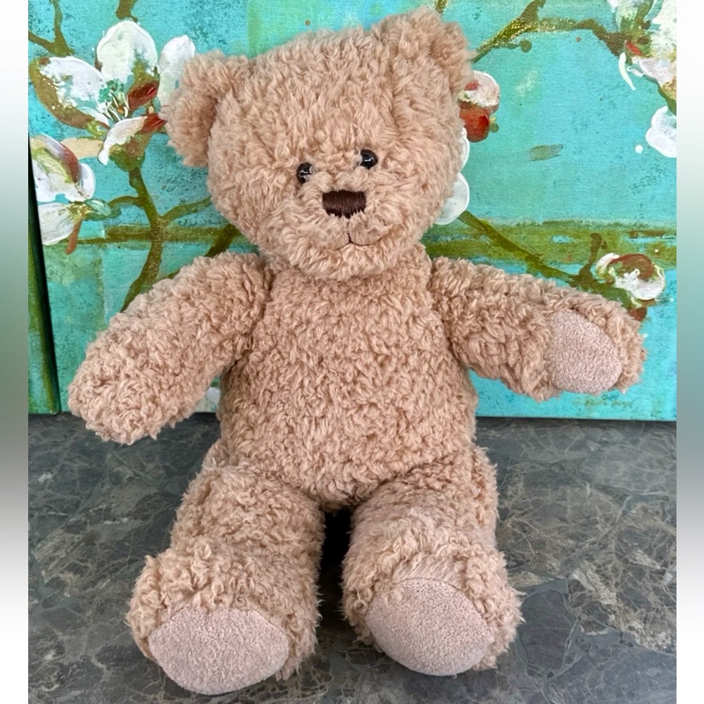 Build - A- Bear Fuzzy Teddy Stuffed Animal Curly Tan Toys R Us Plush Toy
